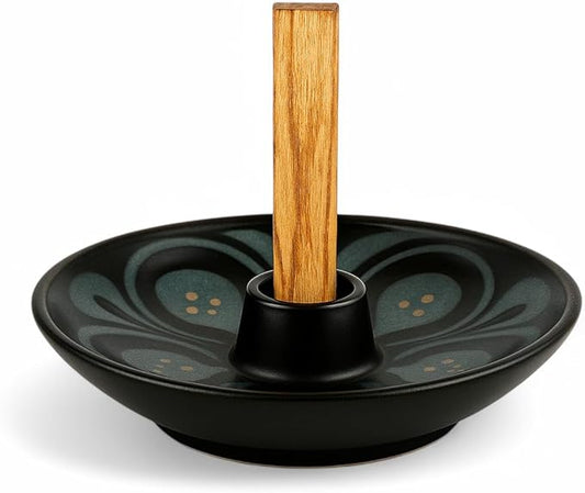 Authentic Peruvian Pottery Palo Santo Stick Holder | Handmade Ceramic Smudge Bowl | Incense and Sage Holder | Unique Decor for Spiritual and Aromatherapy Practices (Azul Waves)