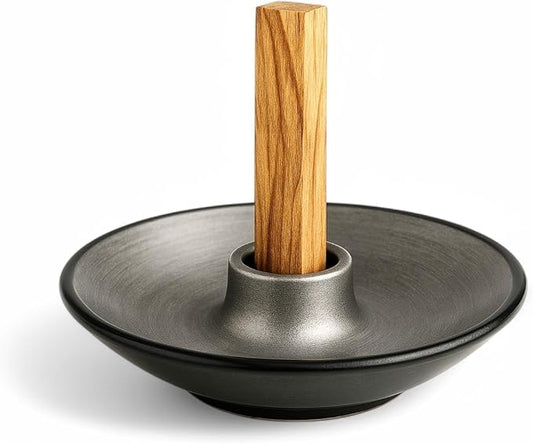 Authentic Peruvian Pottery Palo Santo Stick Holder | Handmade Ceramic Smudge Bowl | Incense and Sage Holder | Unique Decor for Spiritual and Aromatherapy Practices (Silver Serenity)