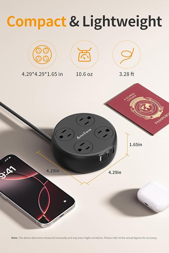 Japan Travel Adapter with USB C, US to Japan Plug Adapter with 4 Outlets 3 USB Ports, Type A Outlet Adapter for US to China Mexico Philippines Canada Peru Thailand Vietnam (Black)