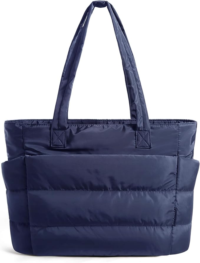 BAGSMART Tote Bag for Women, Lightweight Puffy Tote Bag with Compartments Shoulder Bag Handbag for Travel, Work, Gym