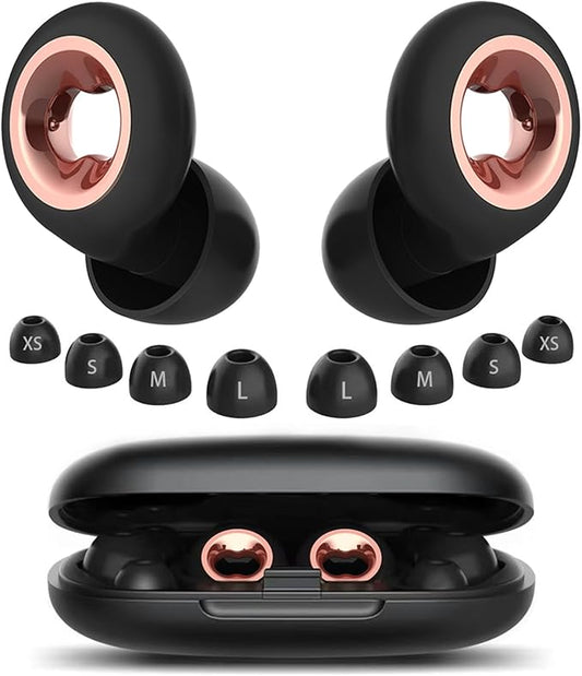 Ear Plugs for Sleeping 45DB Noise Cancelling: Ultra-Comfy Reusable Noise-Reducing Earplugs for Concerts & Travel & Snoring-Silicone Hearing Protection Earbuds with 8 Eartips