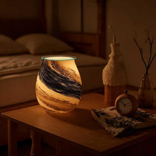 Glass melt Warmer,Electric Wax Burner,Romantic Aroma Warmer for Essential Oils Burner & Premium Wax Melts Burner.(Deep sea Vortex)