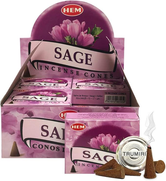 Sage Incense Cones And Cone Incense Burner Bundle Insence Insense Hem Incense