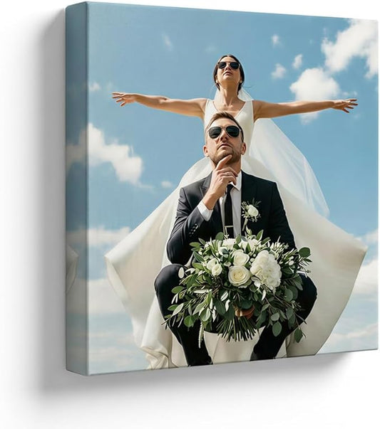 Custom Canvas Prints with Your Photos, Frameless Wall Art Canvas, Personalized Photo Print for Home Decor, Family & Pet Pictures, Gifts for Birthday & Anniversary, Made in USA (16"L x 16"W)