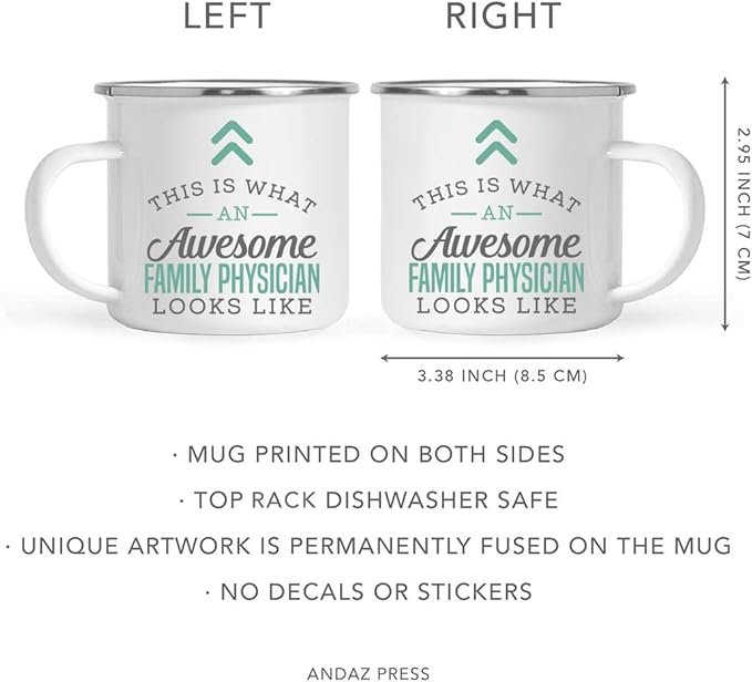 Andaz Press 11oz. Stainless Steel Campfire Coffee Mug Gift, This is What an Awesome Family Physician Looks Like, 1-Pack, Birthday Gift Ideas Coworker Him Her, Includes Gift Box