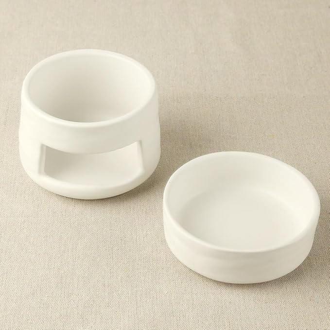Ceramic Essential Oil Burner Tealight Candle Holder Decorative Aroma Diffuser Separable Yellow