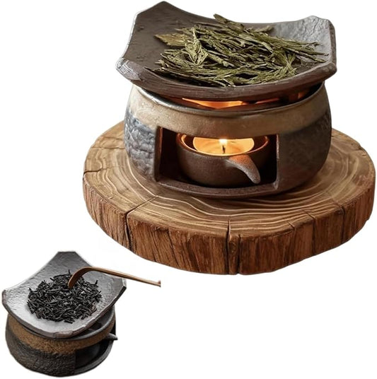 Cedar and Zen Burner，Ceramic Aromatherapy Diffuser，Essential Oil Burner，for Home Fragrance,Meditation,Relaxation & Bedroom Decor (1 Pcs)