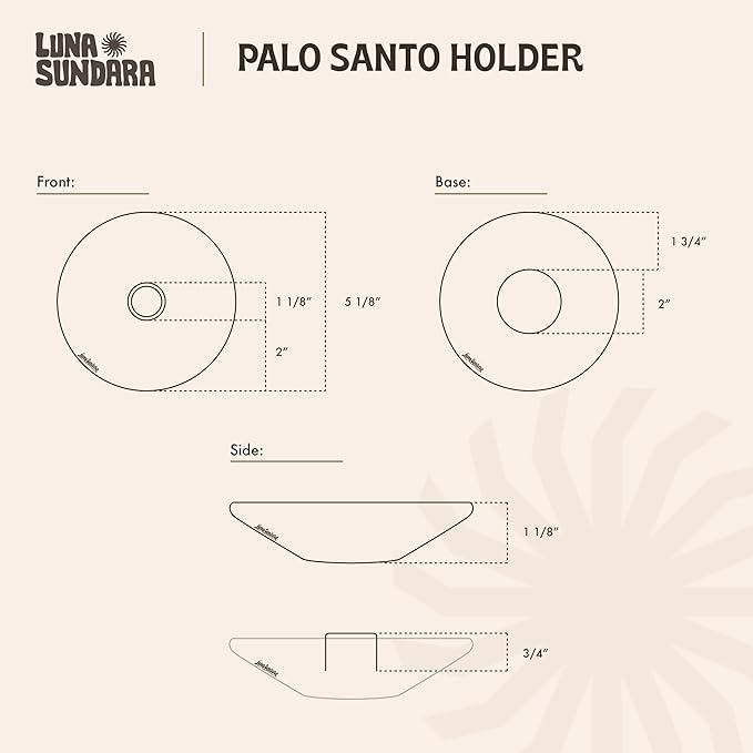 Luna Sundara Authentic Peru Pottery Palo Santo Stick Holder and Incense Holder with 5 Palo Santo Sticks Handmade Ceramic Smudge Bowl Sage Holder Blue Gift Set