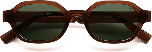 SOJOS Retro Polarized Hexagon Sunglasses for Women Men, UV400 Trendy Rectangle 70s 80s 90s Shades SJ2389