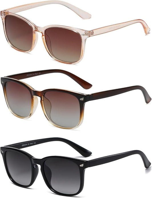 DUSHINE Polarized Sunglasses for Women Classic Retro Style UV400 Protection