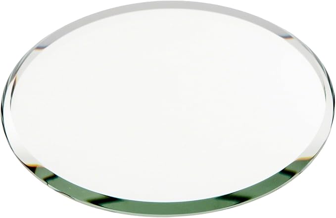 Plymor 3" Round, 3mm Thick Beveled Glass Mirror Circle, Pack of 6