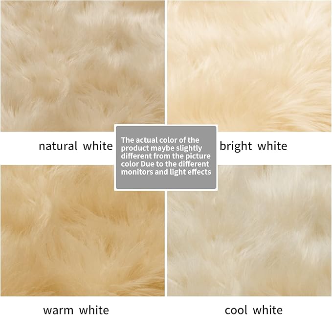 SERISSA Soft Fluffy Rug Beige Faux Sheepskin Fur Rug Shaggy Area Rug for Bedroom Floor Living Room 3x5 Feet