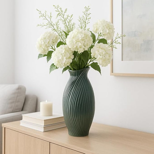 Ceramic Vase for Office Decor Display – Stylish Flower Vase for Home, Bedroom, Living Room, House, and Table Decor – Elegant Accent for Any Room or Centerpiece Statement – 16”, Green