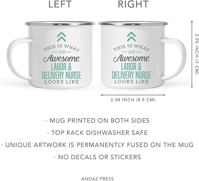 Andaz Press 11oz. Stainless Steel Campfire Coffee Mug Gift, This is What an Awesome Labor & Delivery Nurse Looks Like, 1-Pack, Birthday Gift Ideas Coworker Him Her, Includes Gift Box