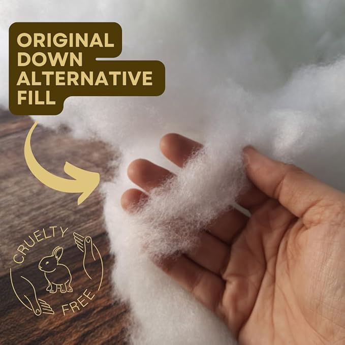 kinder Fluff Pre-Teen Pillows (2Pack) 17x26in - Pillows for Kids Age 12+, 100% Cotton Sateen Stripes 300T, Down Alternative Fill, Machine Washable - Children & Travel Cushion - Yellow - XL