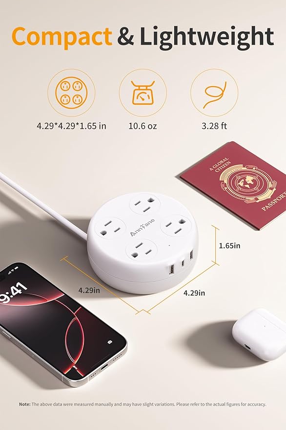 India Travel Adapter with USB C, US to India Plug Adapter with 4 Outlets 3 USB Ports, Type D Outlet Adapter for US to Bangladesh, India, Kuwait, Maldives (White)