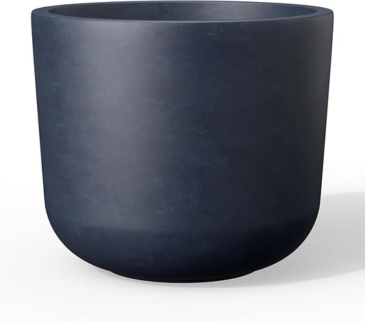 Kante Round Concrete Planter, 13.2 Inch Dia Classic Style Large Plant Pot with Drainage Hole for Indoor & Outdoor Plants, Ideal for Home, Patio, Garden, Charcoal