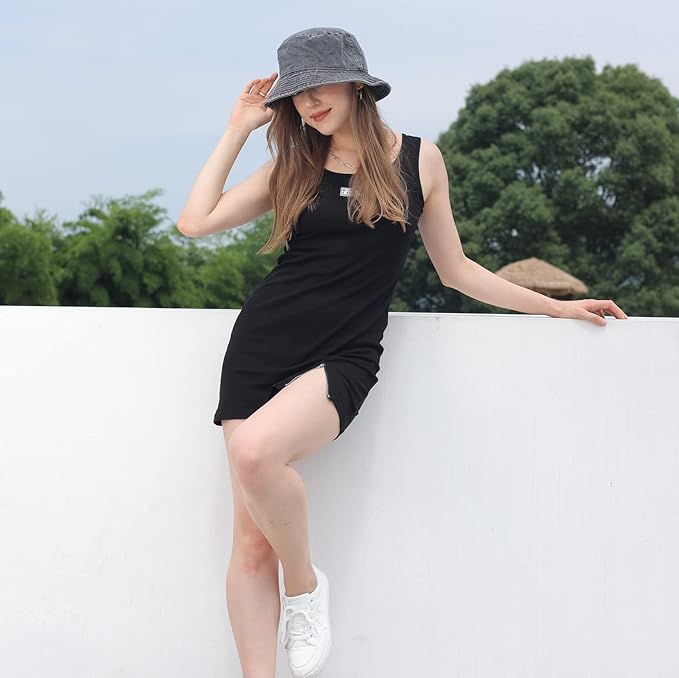 Washed Cotton Bucket Hats Packable Summer Outdoor Cap Travel Beach Sun Hat Plain Colors for Men Women