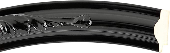 OVALCREST Round Beveled Wall Mirror for Home Decor - Florence Style - Gloss Black - 28x28 Outside Dimensions