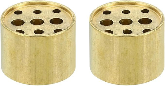 PATIKIL Incense Holder, 2 Pack Brass Incense Cone Burner Stick Holder with 9 Holes Incense Stand Base for Yoga Spa Room Home Office, 0.8" Dia. 0.6" Tall