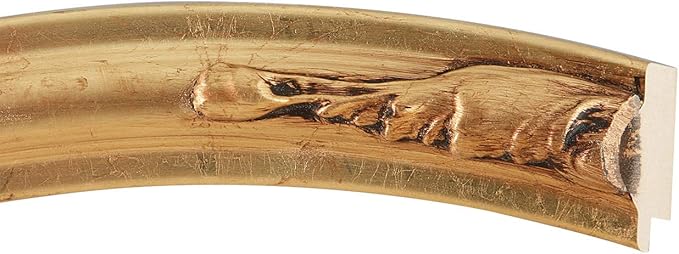 OVALCREST Round Beveled Wall Mirror for Home Decor - Florence Style - Gold Leaf - 18x18 Outside Dimensions