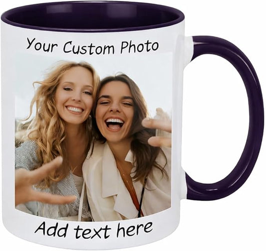 G9W168 Custom Coffee Mug, Customizable Coffee Cups with Pictures Personalized Ceramic Mug for Gifts Novelty Personalized Mugs for Friends (Royal Purple)
