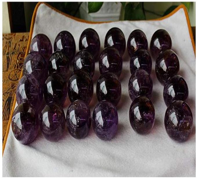 Natural Amethyst Healing Crystal Gemstone Sphere Ball for Reiki Balancing Meditation Energy Home and Office Decoration 50mm 200grams (5cm, Amethyst)