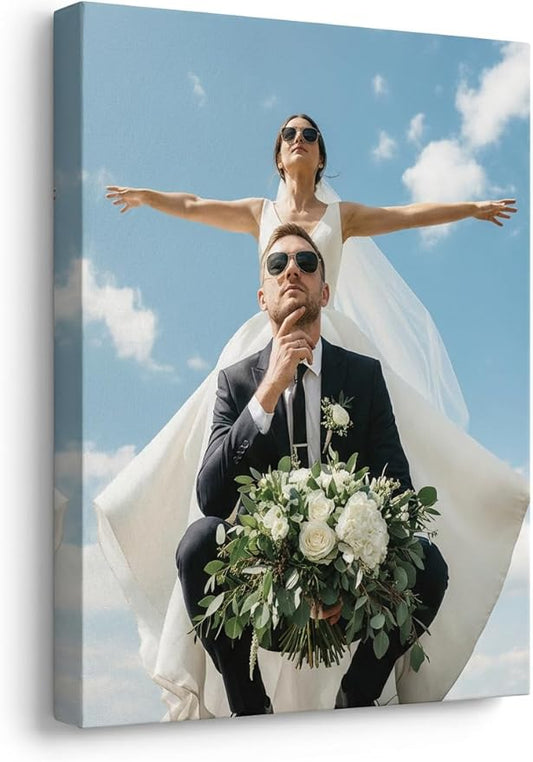 Custom Canvas Prints with Your Photos, Frameless Wall Art Canvas, Personalized Photo Print for Home Decor, Family & Pet Pictures, Gifts for Birthday & Anniversary, Made in USA (32"L x 24"W)