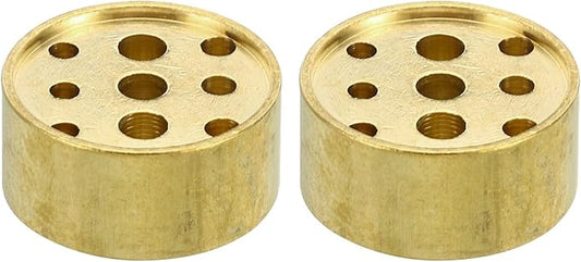PATIKIL Incense Holder, 2 Pack Brass Incense Cone Burner Stick Holder with 9 Holes Incense Stand Base for Yoga Spa Room Home Office, 0.8" Dia. 0.4" Tall