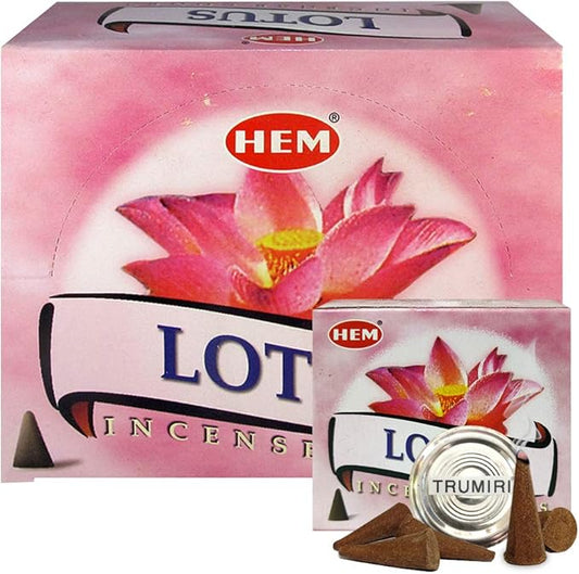 Lotus Incense Cones and Cone Incense Burner Bundle Insence Insense Hem Incense