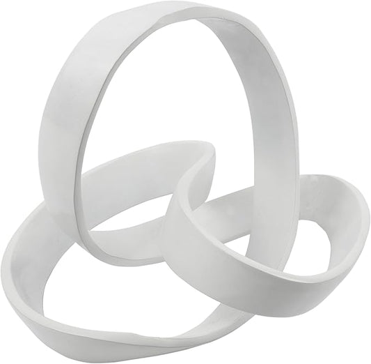 JONATHAN Y DEC1000A Chamberlain 7" Aluminum Abstract Knot Decorative Sculpture Home Decor for Office, Bedroom, Living Room, Shelves & Coffee Tables, White