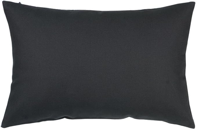 TangDepot Handmade Decorative Solid 100% Cotton Canvas Throw Pillow Covers/Pillow Shams, (12"x18", Charcoal Gray)