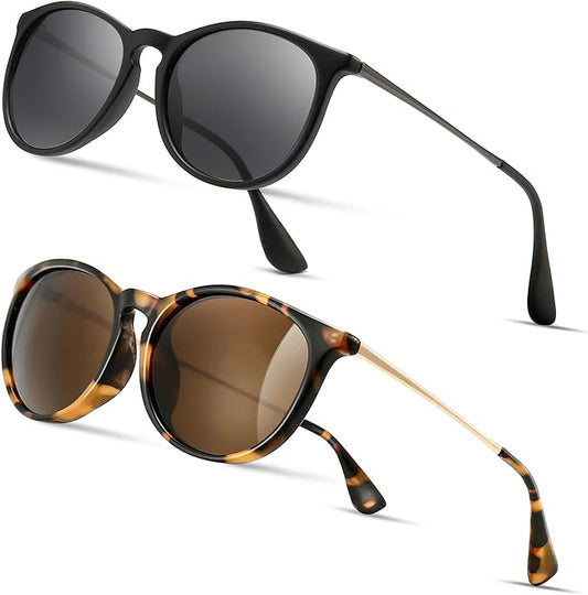SUNGAIT Premium Vintage Round Sunglasses for Women Men Classic Retro Trendy Style