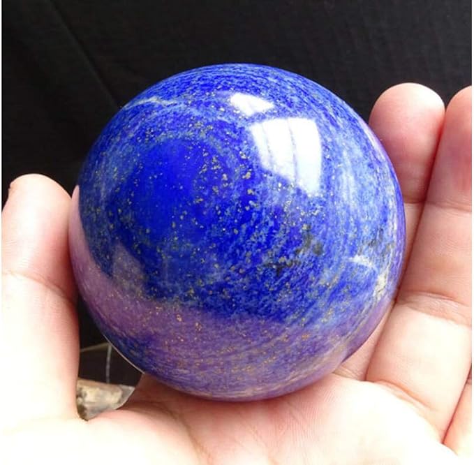 StoneStory Natural Lapis Lazuli Healing Crystal Sphere Ball for Reiki Balancing Meditation Energy Home and Office Decoration (6cm, Lapis Lazuli)
