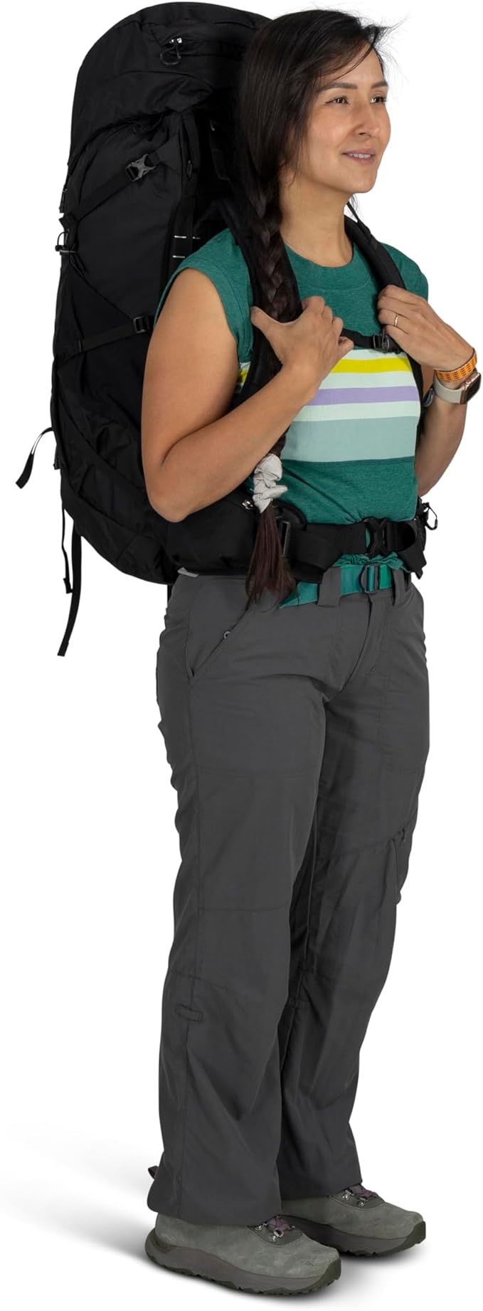 Osprey Tempest 44L Women's Lightweight Hiking Backpack - Daypack for Travel & Camping, Black/Coal Grey, M/L
