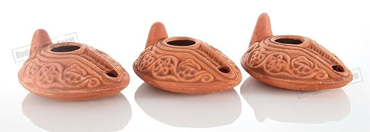 Lot of 3 Ancient Antique Biblical Replica Ancient Oil LAMP Judaica Hanukkah Gift