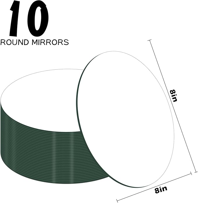 Round Acrylic Mirrors for Centerpieces 10 PCS Circle Mirror Candle Trays 8Inch 1.6mm Round Mirror Trays for Wall Decor,Table Centerpieces,Wedding Party Decorations(Acrylic Material)