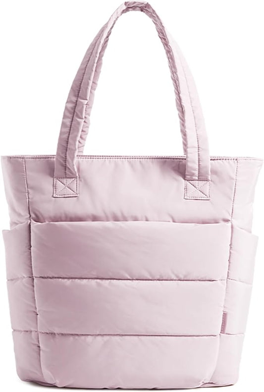 BAGSMART Tote Bag for Women, Lightweight Puffy Tote Bag with Compartments Shoulder Bag Handbag for Travel, Work, Gym