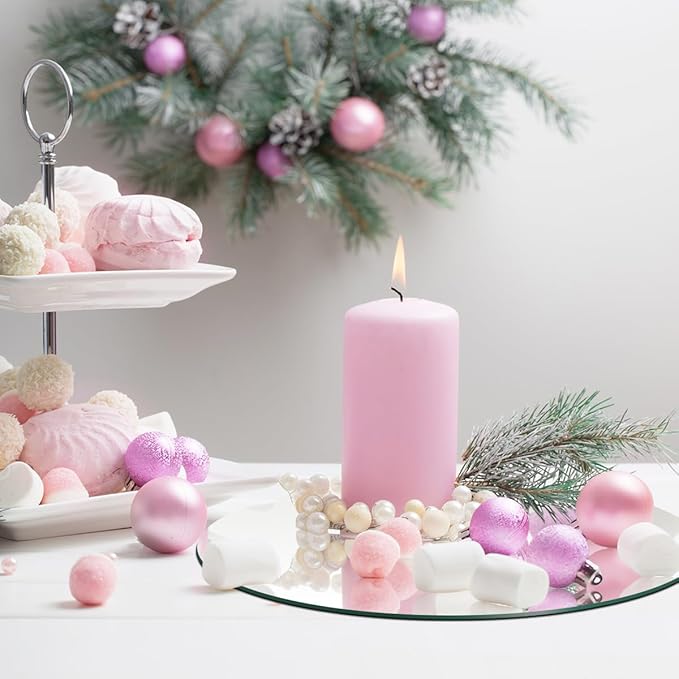 19 Pcs Mirror Centerpieces for Tables, Acrylic Round Small Mirror Trays Decoration Candle Plate Mirrors for Wedding Table Centerpiece Baby Shower Christmas Party Decor and Crafts (8inch/20cm)