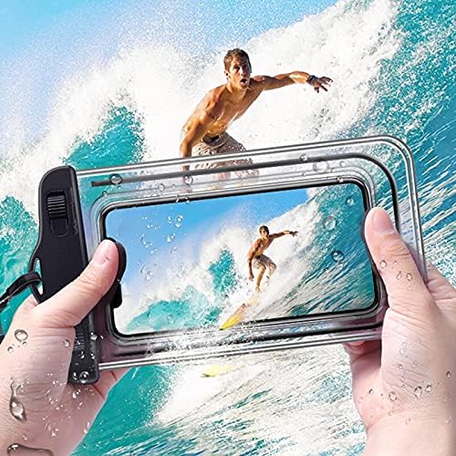Sriyso Floating Universal Waterproof Phone case 2 Pack-Up to 7.0",Adjustable Lanyard Phone Pouch,Cellphone Dry Bags for Vacation Beach Pool Kayak Cruise Travel Essentials（White