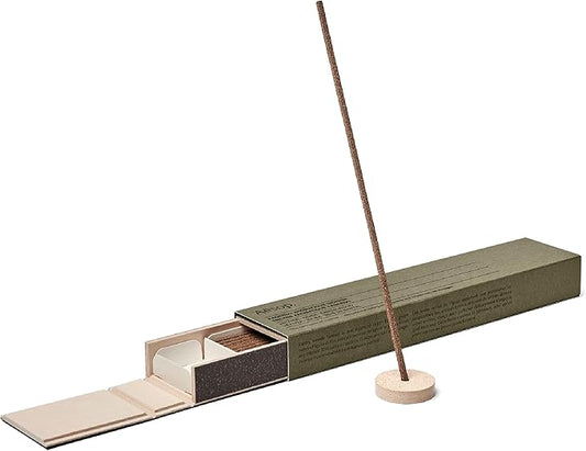 Aesop Kagerou Aromatique Incense | Earthy & Smoky Vetiver Scent | Includes Kanuma Pumice Holder | 30-Minute Burn Time | Green, Herbaceous, Woody Aroma | 33 Sticks