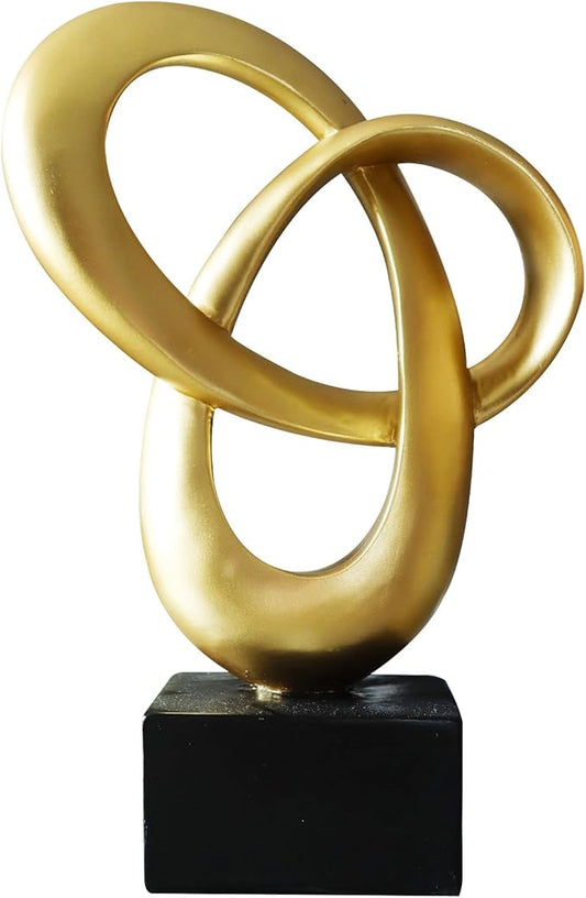 Dosker Knot Decor Mobius Stripe Statue,Modern Abstract Sculpture for Home Decor,Coffee Table Decor for Living Room,Office(Gold)