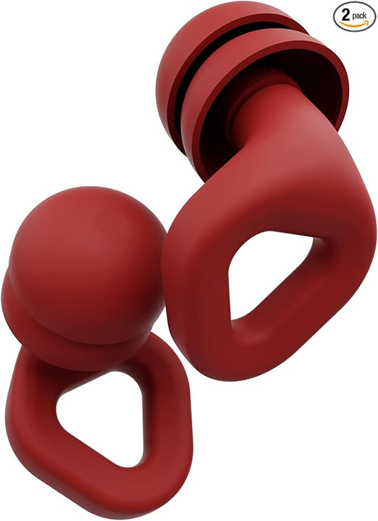 Zenz Unwind Pro Ear Plugs for Sleeping Noise Reduction – Soft Silicone Reusable Earplugs for Sleep, Focus & Work – 35dB Noise Reduction with Storage Case – XS/S/M/L Eartips (Fiery Red, One Size)