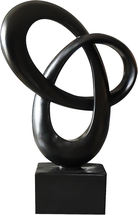 Dosker Knot Decor Mobius Stripe Statue,Modern Abstract Sculpture for Home Decor,Coffee Table Decor for Living Room,Office(Black)
