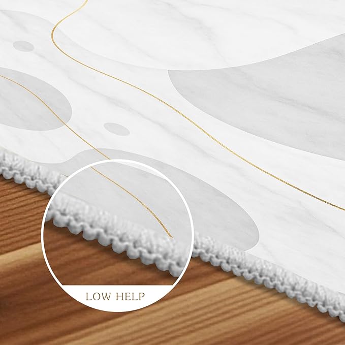 Minimalist Marble Rug - 2x6 Runner Rug, Abstract Marble Runner Carpet, Modern Luxury Entryway Rugs, Washable & Non Slip Carpet Home Decor