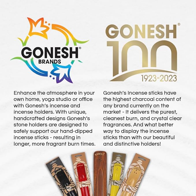 Gonesh - Incense Holder - Modern Home Decor - Wood Incense Burner - Gold - 10” x 1.25”