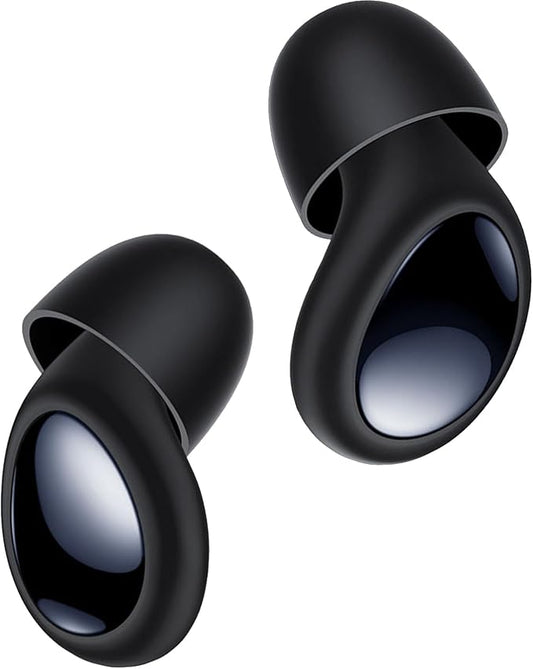 Ear Plugs for Sleeping 45dB Noise Cancelling Ear Plugs for Noise Reduction & Snoring, Concerts, Earplugs for Sleep, Sider Sleepers Airplane, Silicone Earplugs Reusable Concert Ear Plug+8Tip Dark Black