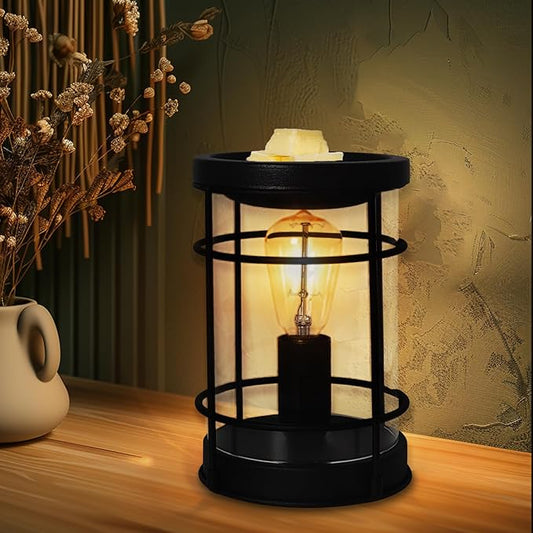 LIFFY Candle Wax Melt Warmer - Wax Warmer Scented, Fragrance Oil Burner, Metal Melter Lamp for Rustic Home Decor Office Bedroom Aromatherapy, Birthday Gifts for Women, Timer & 2 Edison Bulbs