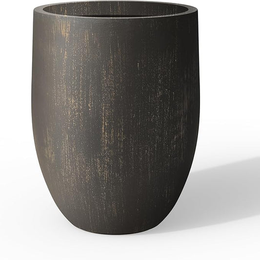 Kante Tall Concrete Planter, 21.7-Inch Height Antique Bronze Large Indoor Outdoor Plant Pot with Drainage Hole for Patio Garden Home, Modern Decor for Flowers and Tree