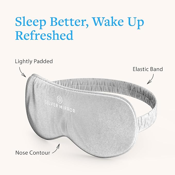 Sleep Mask, 100% Silk, Pure Mulberry Silk, Light Blocking Eye Mask with Elastic Strap for Sleep & Travel, Ultra Soft, No Pressure, Reduce Puffy Eyes, Machine Washable